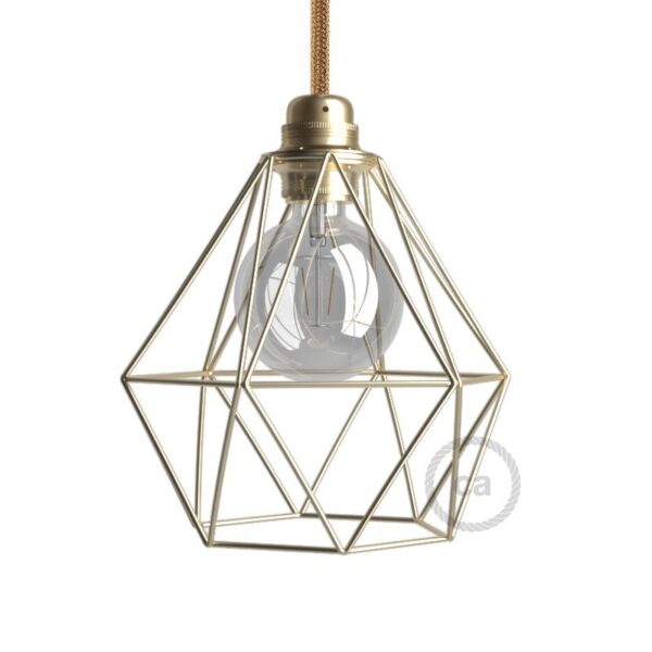 Brass Diamond Cage Metal Lampshade