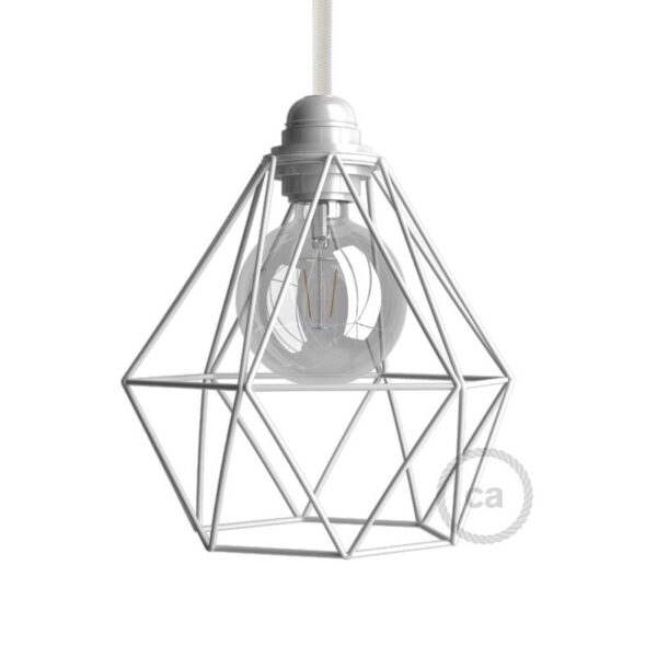 White Diamond Cage Metal Lampshade